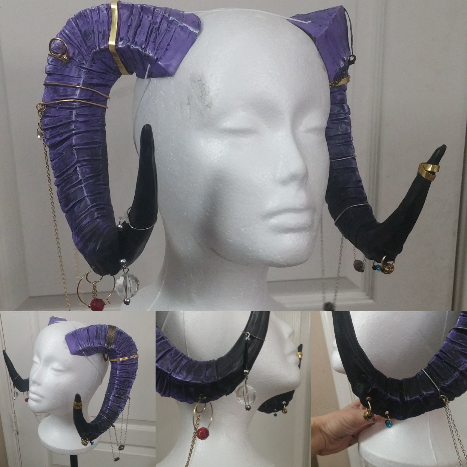 Decorated Ram / Mollymauk Horn Headdress (Custom)