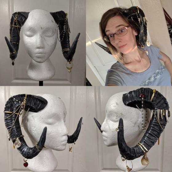 Decorated Ram / Mollymauk Horn Headdress (Custom)